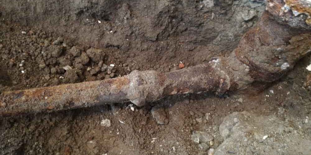 Damaged sewer line Damaged sewer line